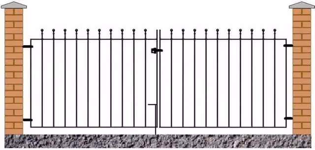Burbage Iron Craft Manor Flat Top Double Driveway Swing Gate in Black, W: 365.8 cm, H: 91.5 cm