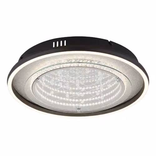 Netlighting Mirrora LED Ceiling Light Black Glass Mirror Modern Round Design Diameter: 40 cm