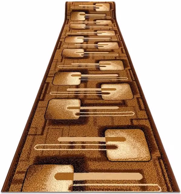 RugsX Bcf Malina Runner in Brown, W: 150 cm, L: 330 cm
