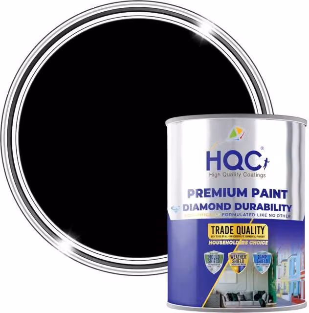 HQC Water Based Black Wood Paint for Fences, Gates, Sheds and Furniture, 20 l