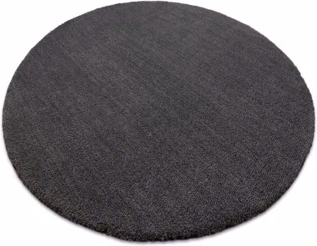 RugsX Latio Round Grey Washable Polyester and Felt Rug, Diameter: 80 cm