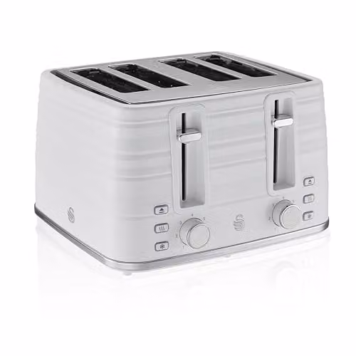 Swan Symphony 4-Slice Toaster, 1600W, White