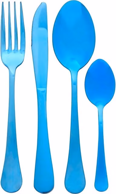Orsina Avie 16 Piece Blue Coated Stainless Steel Cutlery Set
