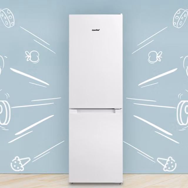 Livingandhome 174L Freestanding Top Mount Low Frost Fridge Freezer in White