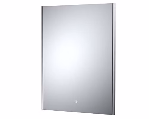 nuie LQ604 Modern Rectangular Wall Hung LED Ambient Touch Sensor Bathroom Mirror with Demister, W: 80 cm, H: 60 cm, Silver