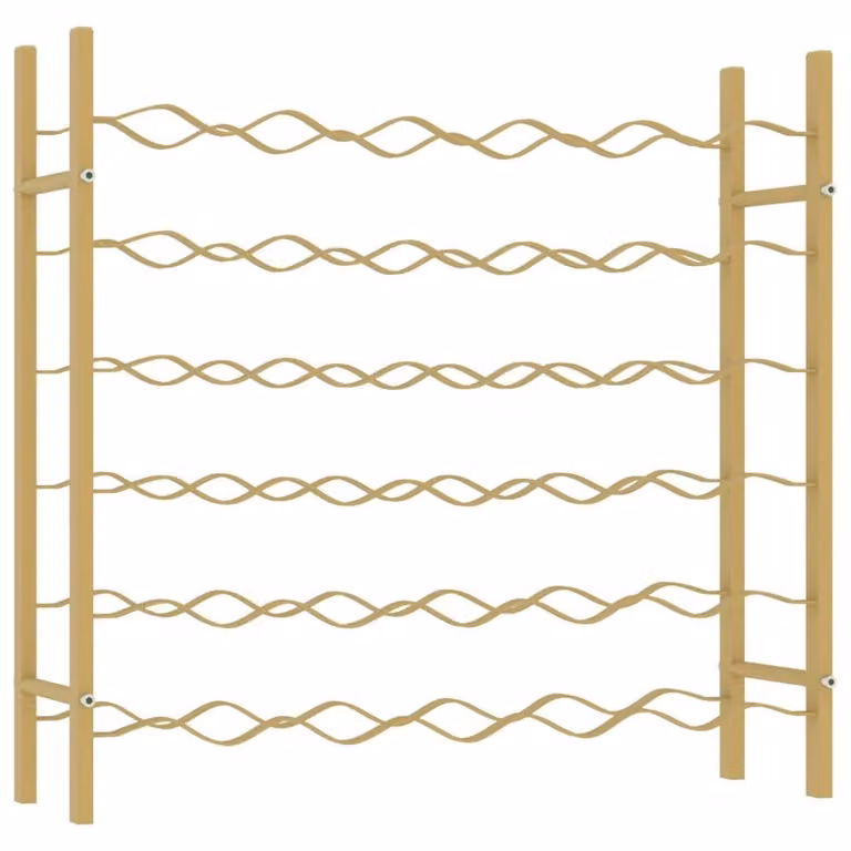 Berkfield Home Modern Gold Metal Wall Mounted Wine Rack for 36 Bottles
