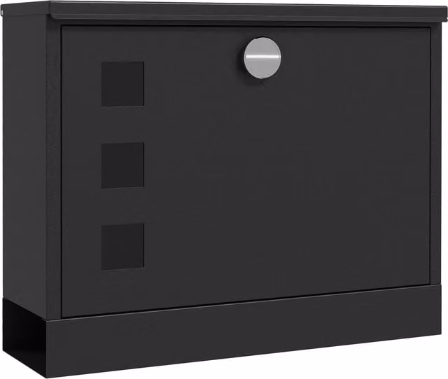 HOMCOM Wall Mounted Steel Letterbox in Black with Viewing Windows and 2 Keys