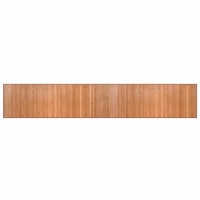 Berkfield Home Rectangular Bamboo Rug in Brown, W/D: 70 x 400 cm