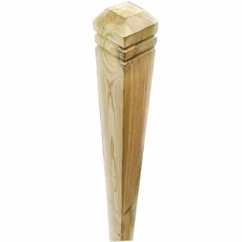 Snowdon Timber Treated Chamfered Square Decking Newel Post, Brown, H 125 cm, W 8.2 cm, Pack of 6