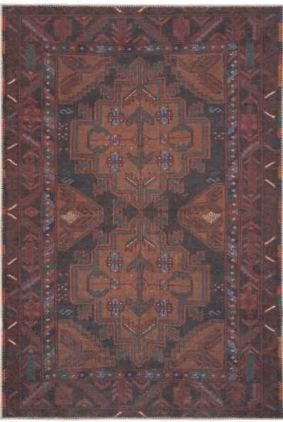 Kukoon Large Rectangular Kilim Area Rug in Red, Washable and Non-Slip, W: 200 cm, D: 290 cm