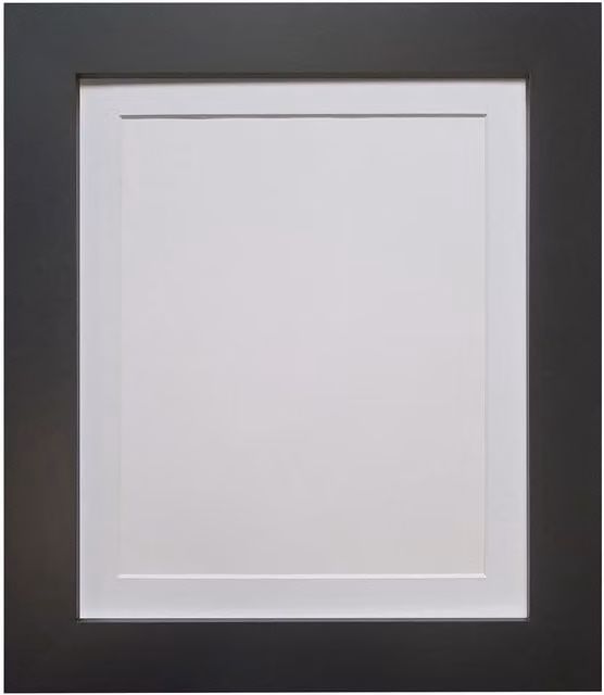 Frames & Mirrors 4U Metro Black Rectangular Picture Frame with White Mount for 24 x 16 Inch Images
