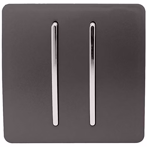 Trendi Modern Glossy Tactile Auto Retractive 2 Door Bell Switch in Dark Brown