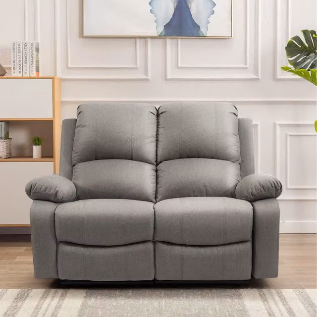 Comfy Living Fabric Electric Recliner Sofa Set in Light Grey, including 3 Seater, 2 Seater and Armchair