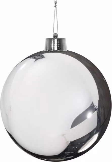 KDMD Silver Shiny Shatterproof Round Christmas Bauble, Diameter: 30 cm
