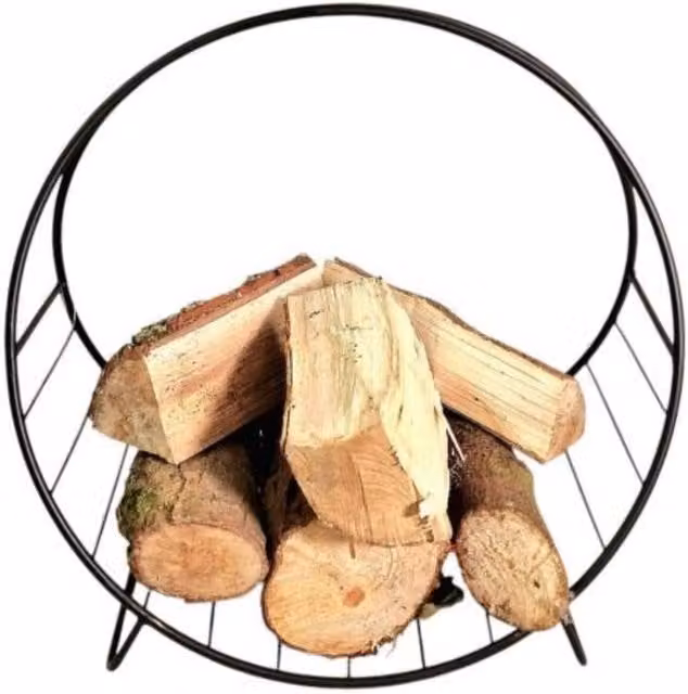 KDMD Black Metal Freestanding Fireside Log Holder 47cm