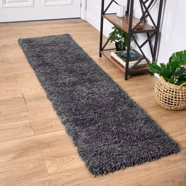 Bravich California Shaggy Rug in Dark Grey, W: 230 cm, D: 60 cm