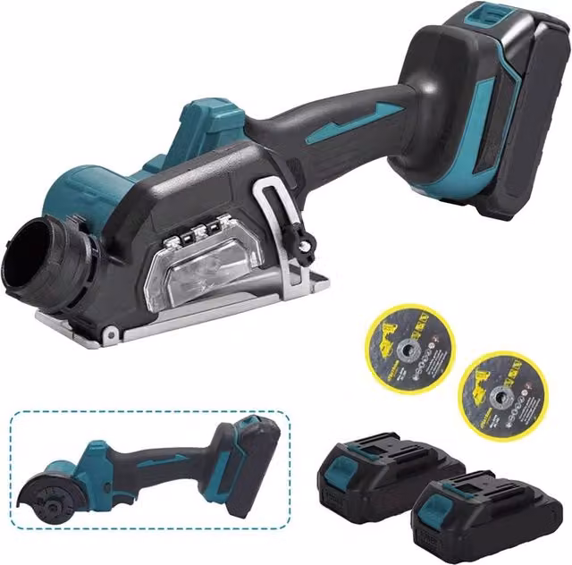 Ventryn Cordless Circular Saw, Portable Rechargeable Electric Cutter in Black