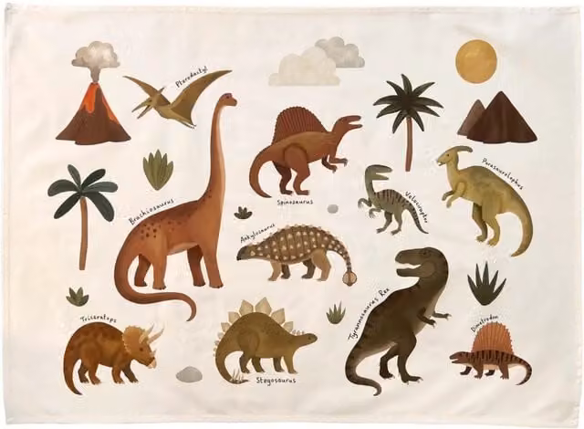 Kid of the Village Dinosaur Textile Wall Hanging, Multicolour, Small