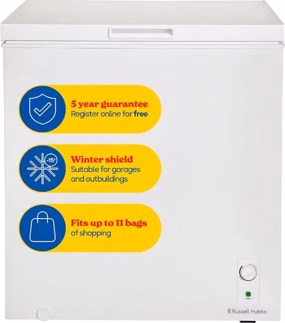 Russell Hobbs 198L White Chest Freezer RH198CF0E1
