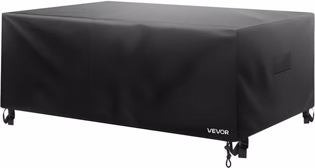 VEVOR Heavy Duty Waterproof Corner Sofa Patio Furniture Cover in Black