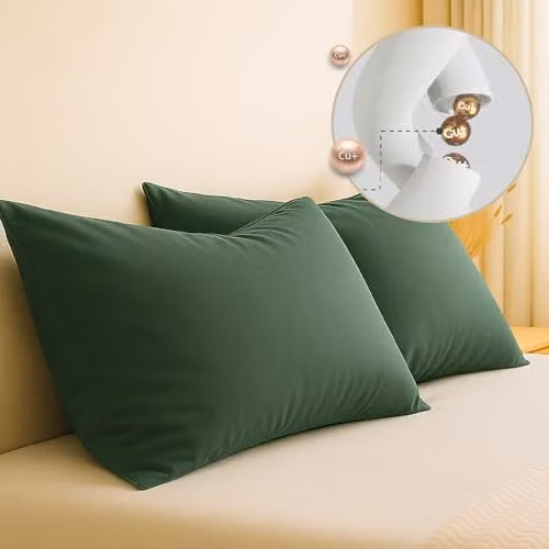 Brightr Sleep Antibacterial Cooling Silk Pillowcase in Green