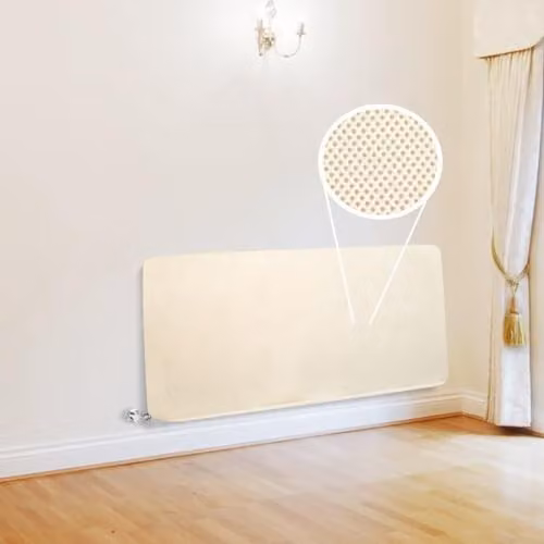 Safetots Premium Dual Fabric Foldable Radiator Cover in White, W: 200 cm, H: 50 cm