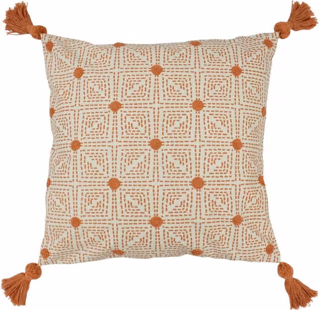 Make it a Home Chia Tufted Cotton Cushion in Coral