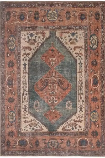 Kukoon Beige Distressed Abstract Rug, Non-Slip and Washable, W: 80 cm, L: 300 cm