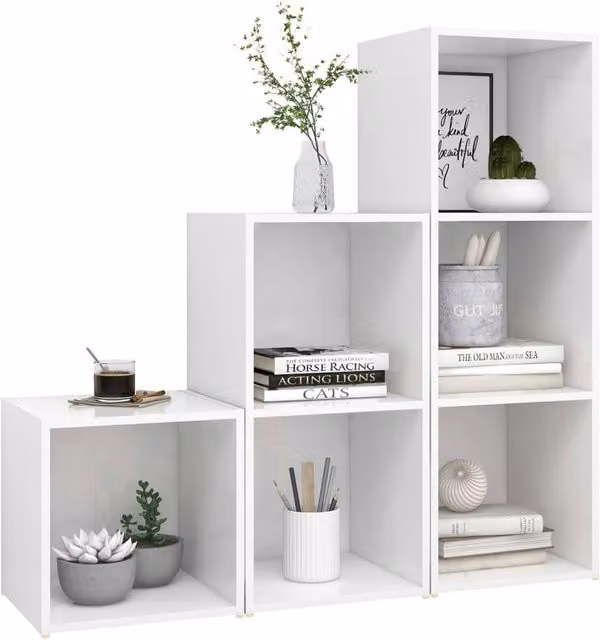 Berkfield Home Classic 3 Piece White Matt Engineered Wood TV Cabinet Set