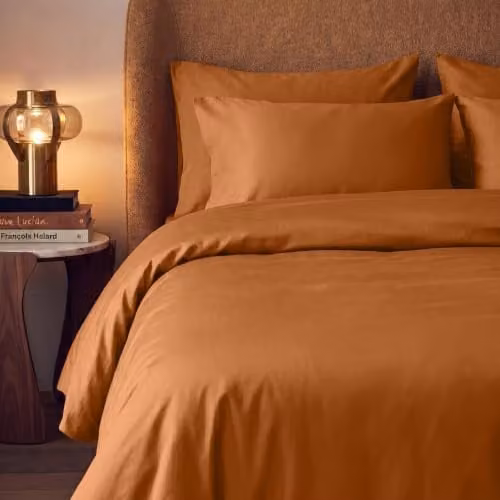 Bedable Cotton Sateen Pillowcase Pair in Terracotta, 460 Thread Count
