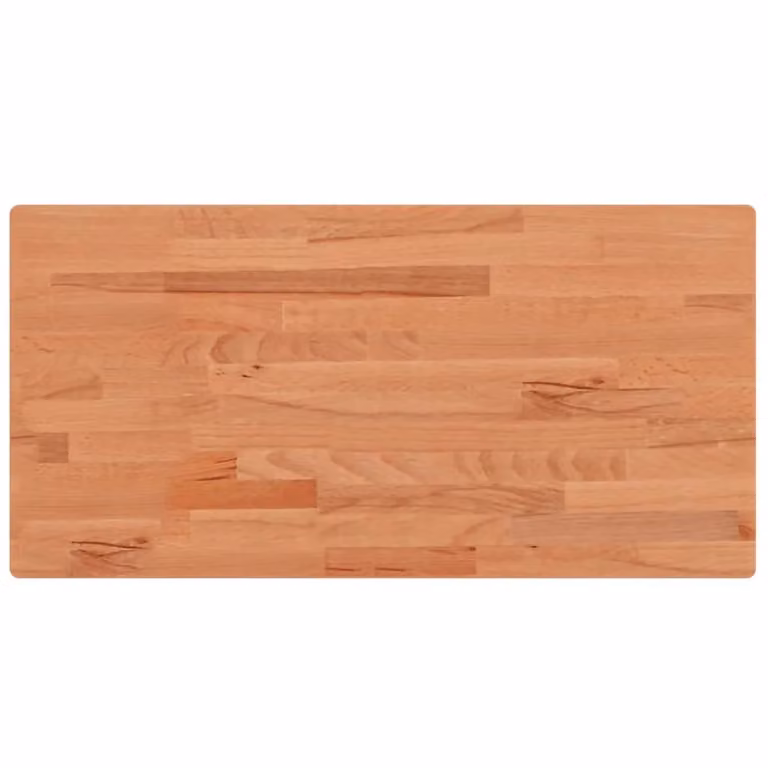 Berkfield Home Rectangular Solid Wood Beech Table Top, Brown, W: 100 cm, D: 50 cm, H: 1.5 cm