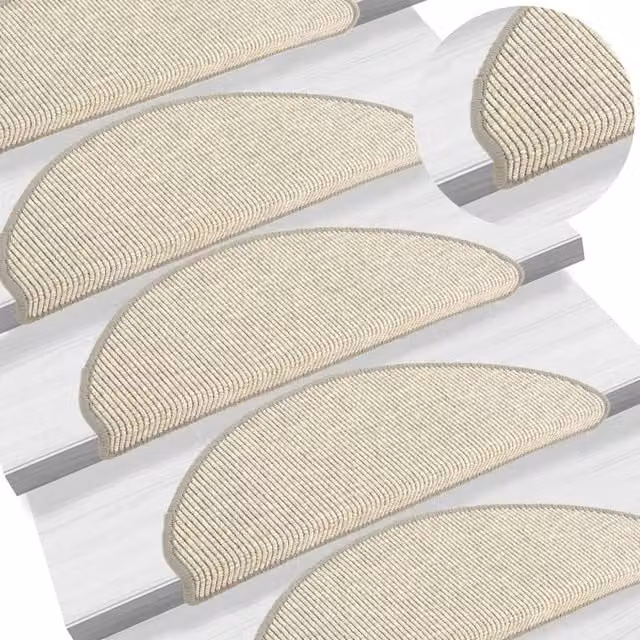 Berkfield Home Self-adhesive Stair Mats, 15 Pieces, Silver, W: 65 cm, D: 21 cm, H: 4 cm