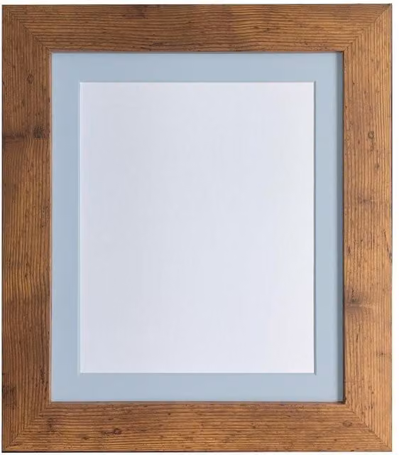 Frames & Mirrors 4U Metro Vintage Wood Frame with Blue Mount in Walnut for 50 x 40 cm Images