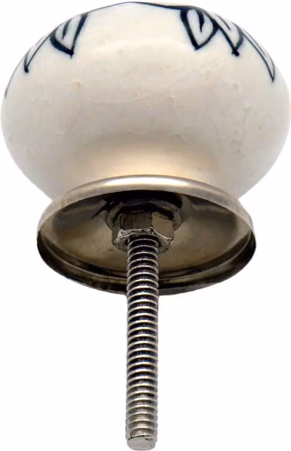 Nicola Spring White Ceramic Cabinet Knobs with Threaded Stem, Pack of 24