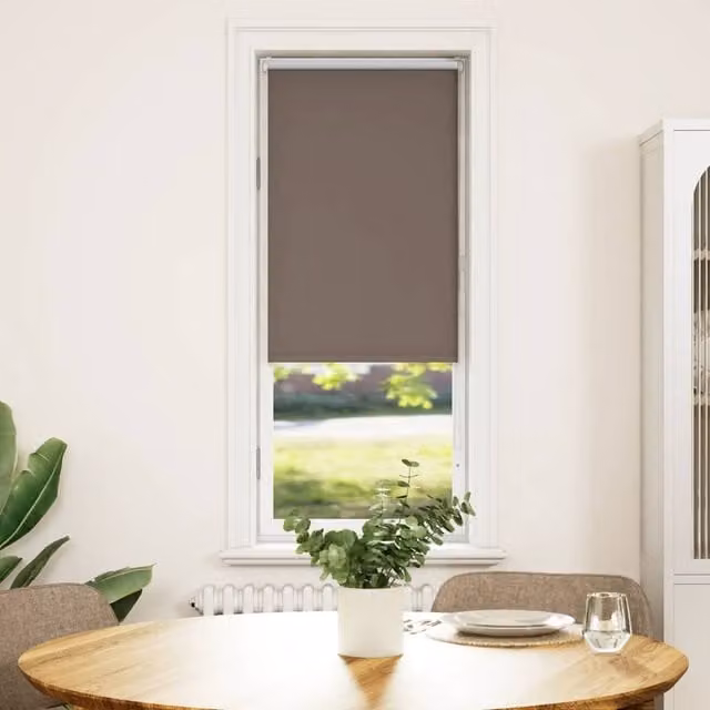 Berkfield Home Brown Blackout Roller Blind, Thermal Insulating Polyester, W: 40 cm, H: 175 cm