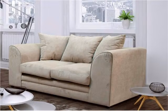 Kaspo Modern Fabric 3 and 2 Seater Sofa Set in Beige
