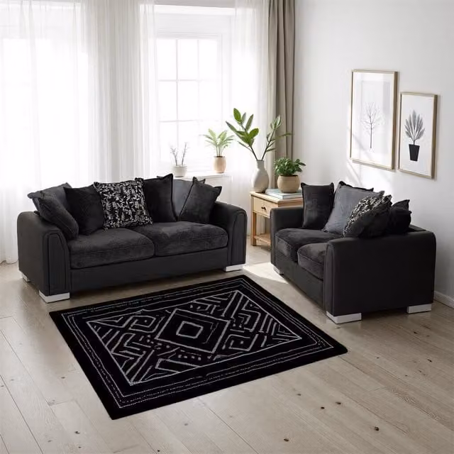 Seconique Millie 3+2 Seater Fabric Sofa Suite in Dark Grey