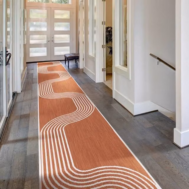 runrug Reversible Indoor/Outdoor Carpet Runner Rug in Tequila Sunrise Terracotta, W: 70 cm, L: 300 cm