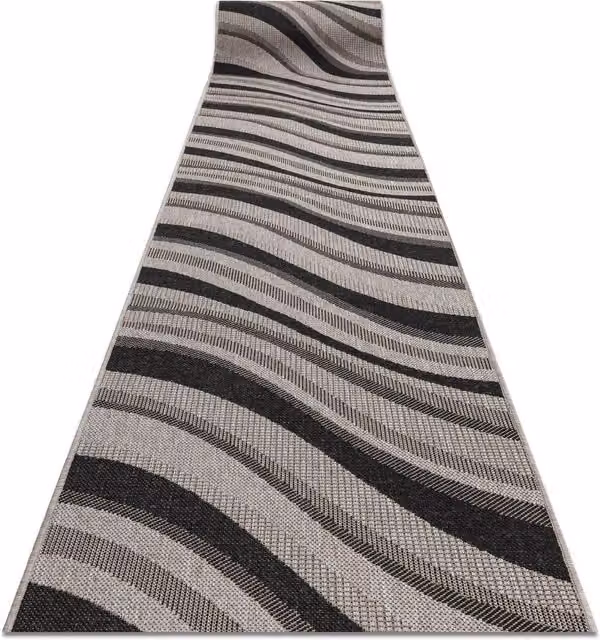RugsX Floorlux Sisal Runner in Silver and Grey, W: 120 cm, L: 150 cm