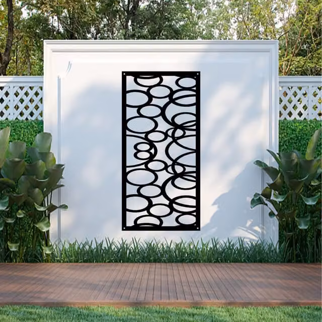 Laser Hut Smypide Geometric Metal Wall Art in Black