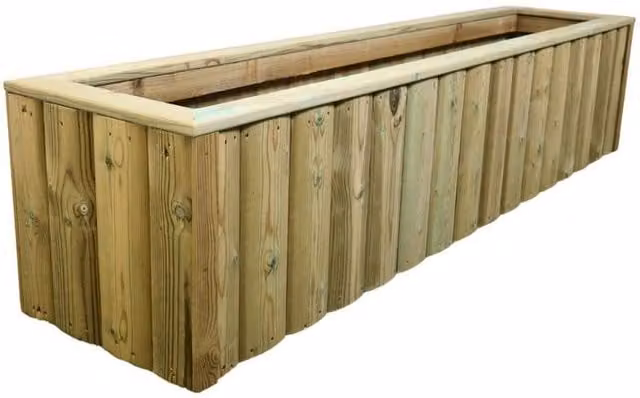 Churnet Valley Garden Furniture Ltd Log Lap Wooden Planter Trough, Light Brown, W: 180 cm, D: 40 cm, H: 40 cm