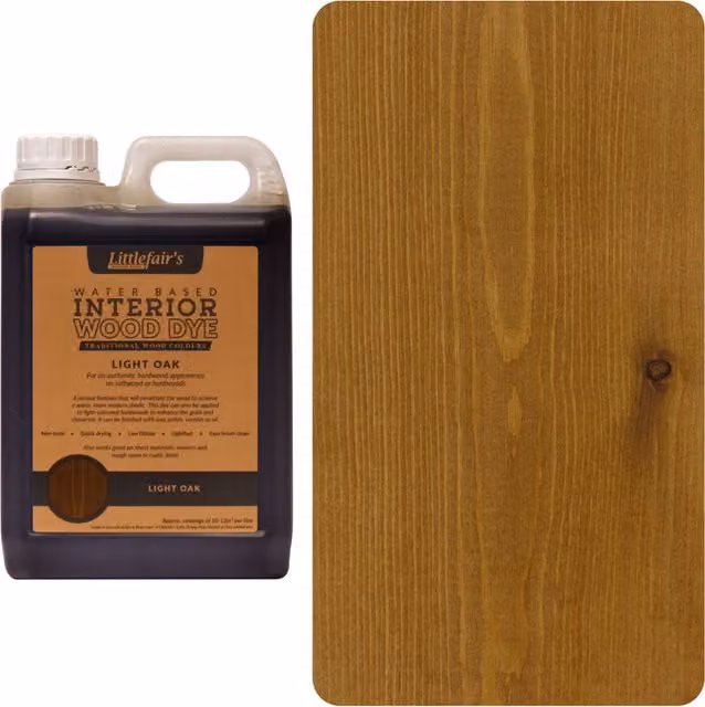 Littlefair's Indoor Wood Stain in Light Oak, Brown, 5 l