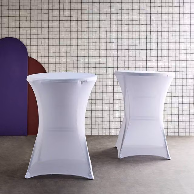 sweeek Pair of White Polyester Protective Event Table Covers