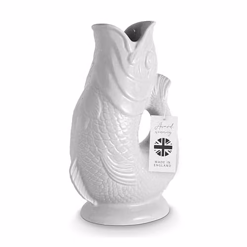 Wade White Ceramic Fish Jug, 0.6 l