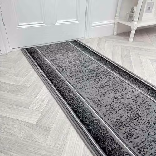 runrug Ethnic Tribal Hallway Runner Rug in Grey, W: 70 cm, L: 360 cm