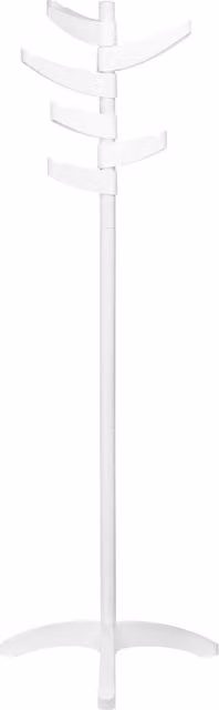 Orsina Modern White Steel and ABS Post Tree Coat Stand with 8 Hooks, H 170 x W 58 x D 58 cm