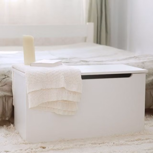 Core Products Erin White Ottoman Storage Chest with Soft Close Lid