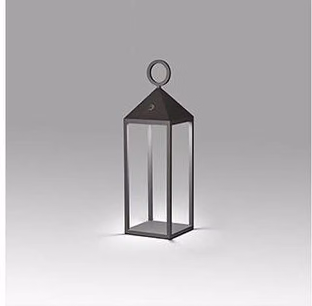 Faro Modern LED Outdoor Wall Lantern in Grey with Glass and Metal Finish, IP54 Rated