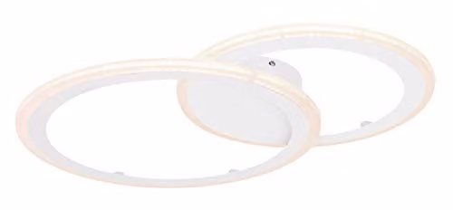 Globo Lighting Fenna LED Ring Ceiling Light in White and Chrome with Remote Control and Dimmable CCT