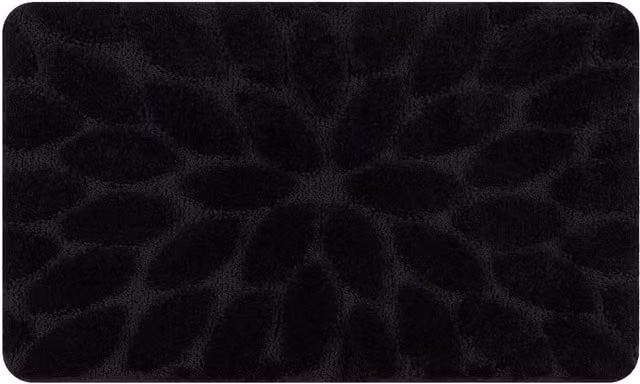 RugsX Black Rectangular Bath Mat, W: 60 cm, D: 100 cm